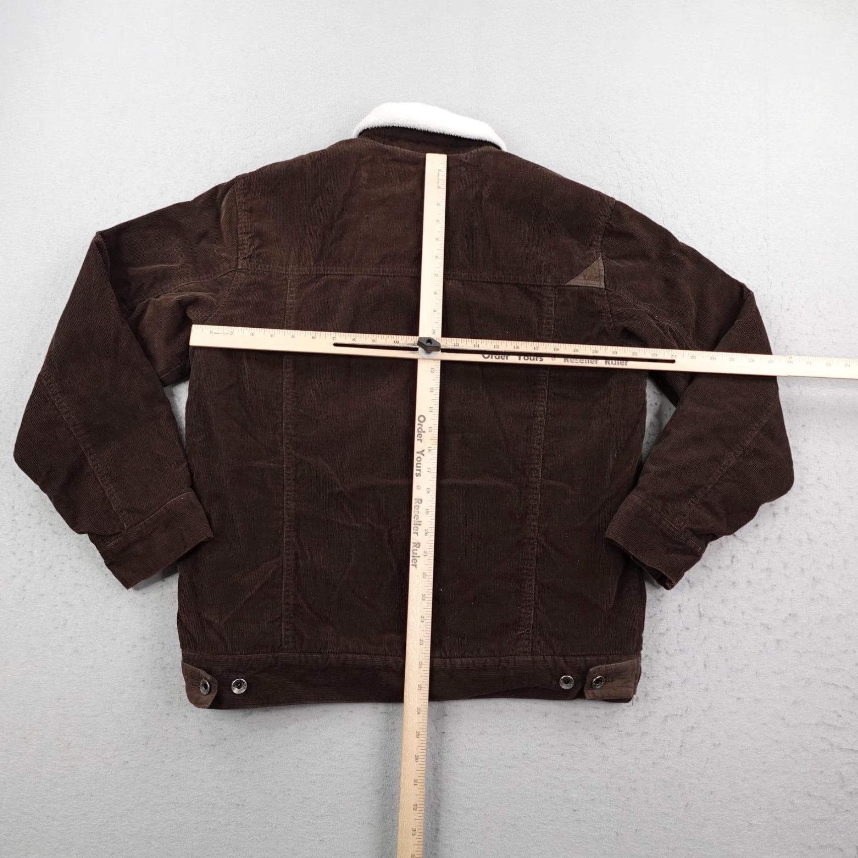 Quiksilver Quiksilver Jacket Mens Large Brown Corduroy Sherpa Lined Snap Bomber Coat Size US L / EU 52-54 / 3 - 6 Thumbnail