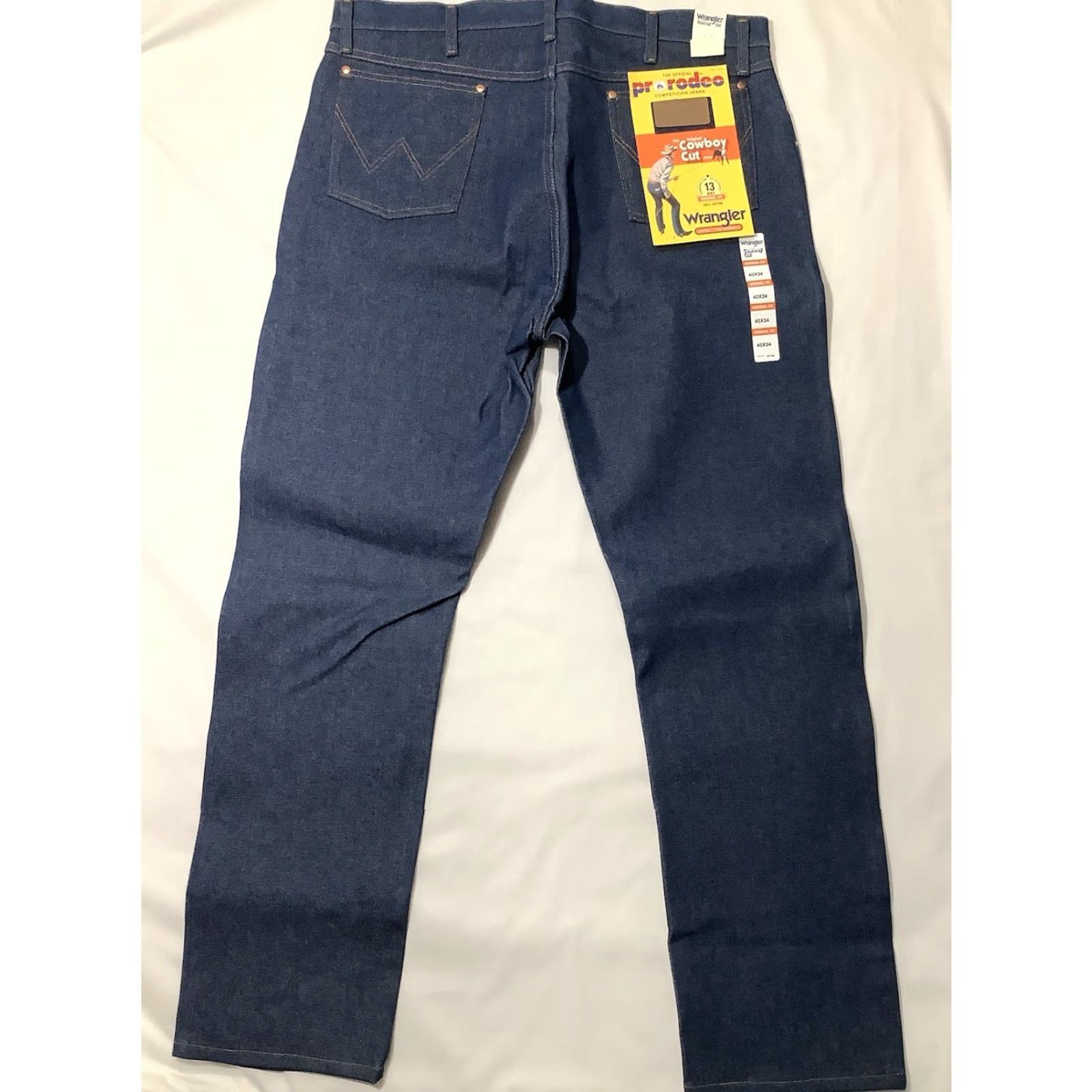 Wrangler VINTAGE Wrangler Jeans Mens 40x34 Dark Wash Blue Cowboy Cut Original Fit Pro Rodeo 13MWZ Size US 40 / EU 56 - 2 Thumbnail