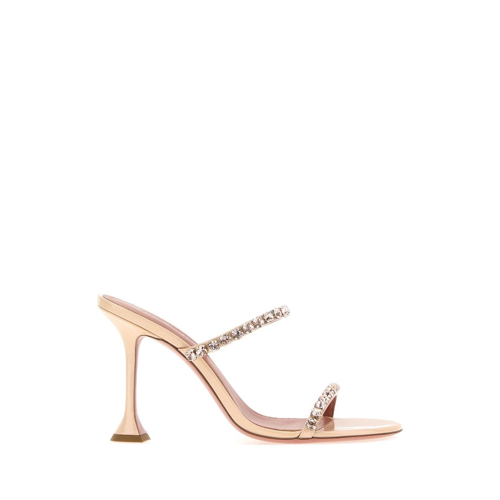 Amina Muaddi Gigi Peach 95mm Leather Mules (, Women's (Size 6)