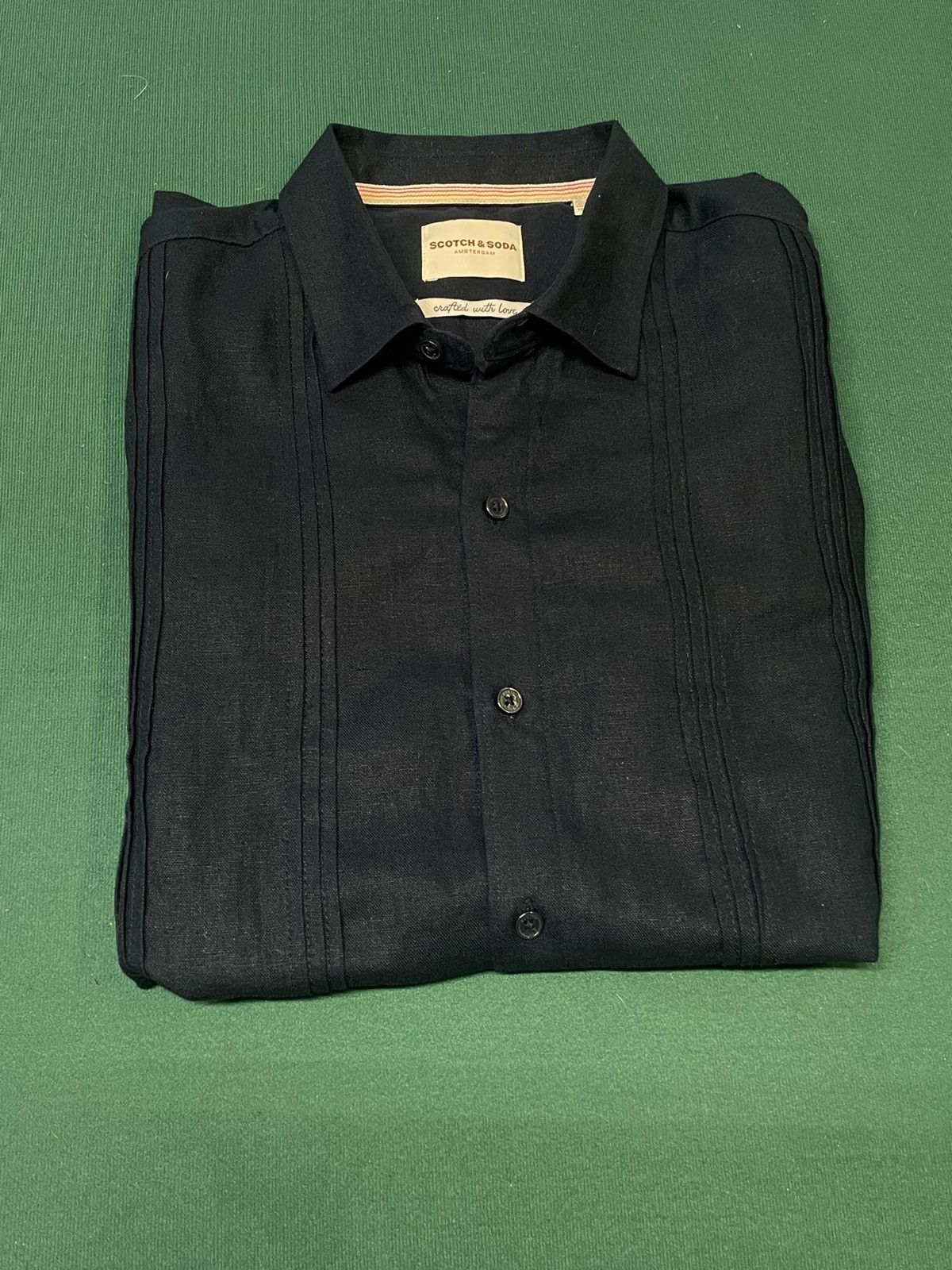 Scotch & Soda Scotch & Soda - Navy Linen Button-Up Shirt – [L] – Amsterdam Size US L / EU 52-54 / 3 - 1 Thumbnail