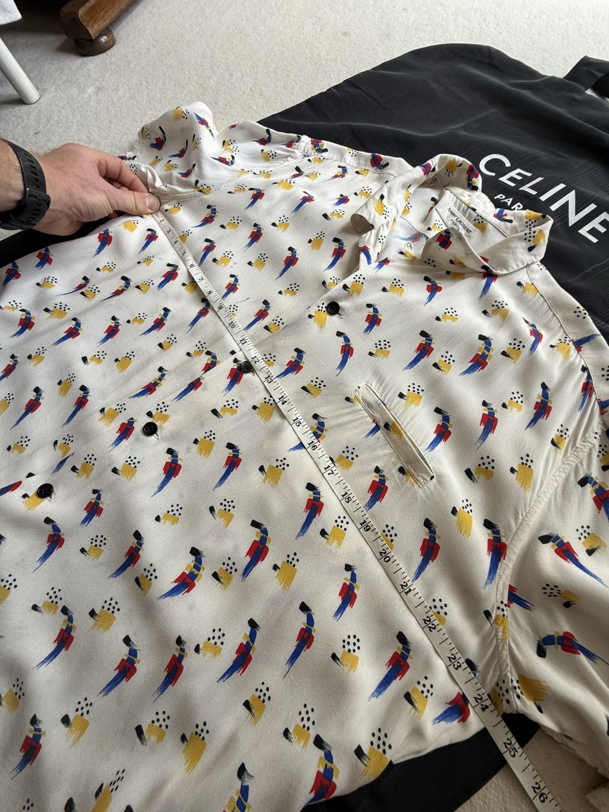 Saint Laurent Paris SS22 Saint Laurent parrot Hawaiian shirt bowling 41 grail Size US L / EU 52-54 / 3 - 6 Thumbnail