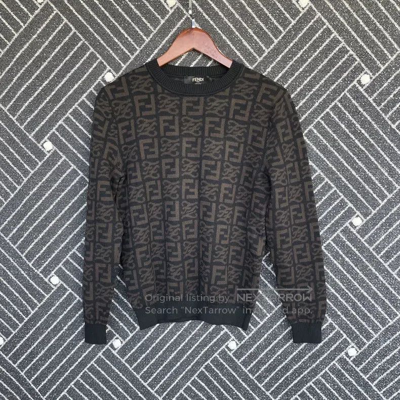 Fendi Fendi Double F full print sweater/black/wool fabric Size US S / EU 44-46 / 1 - 1 Thumbnail