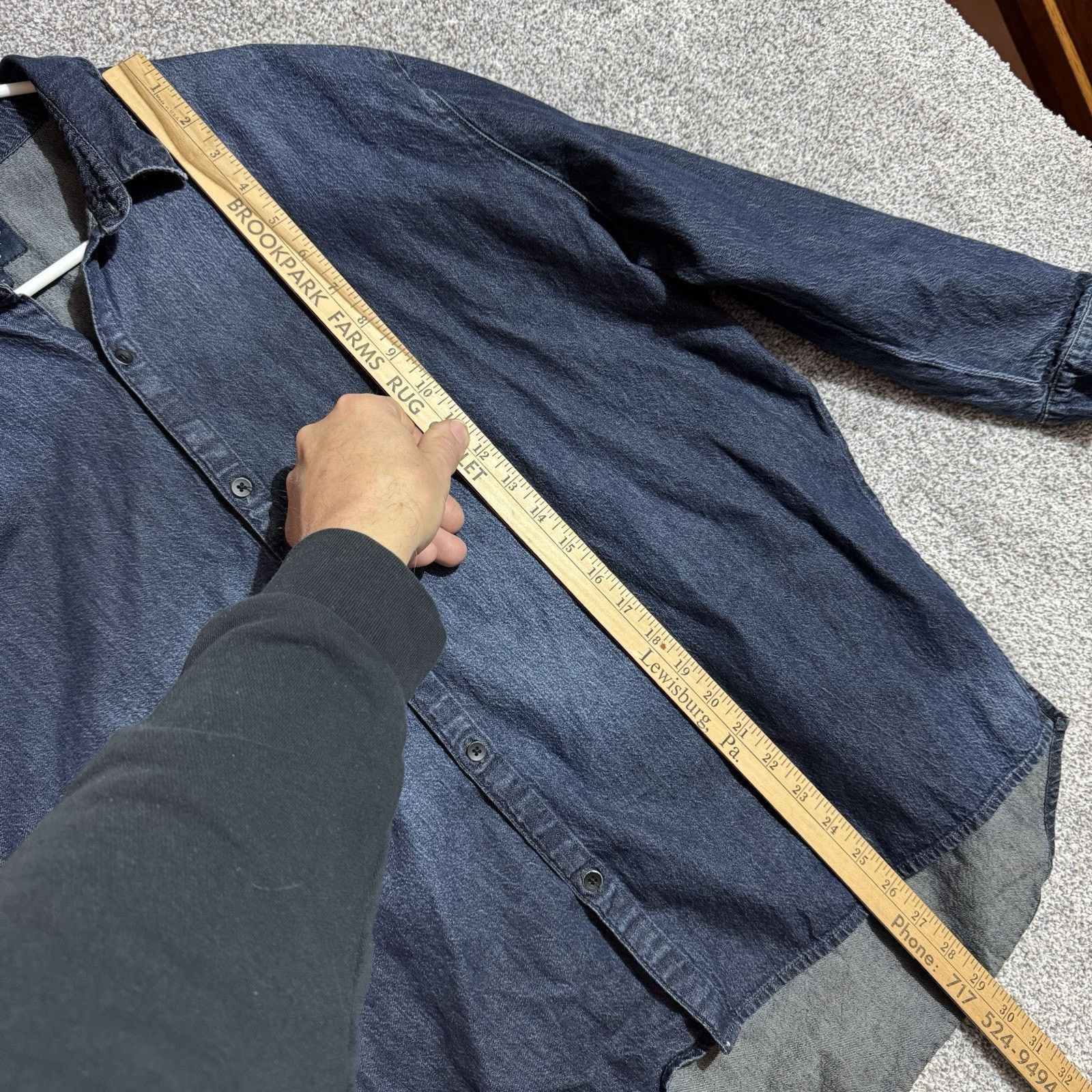 Lucky Brand Lucky Brand Denim Shirt Women Large True Indigo Grunge Boho Size L / US 10 / IT 46 - 3 Thumbnail
