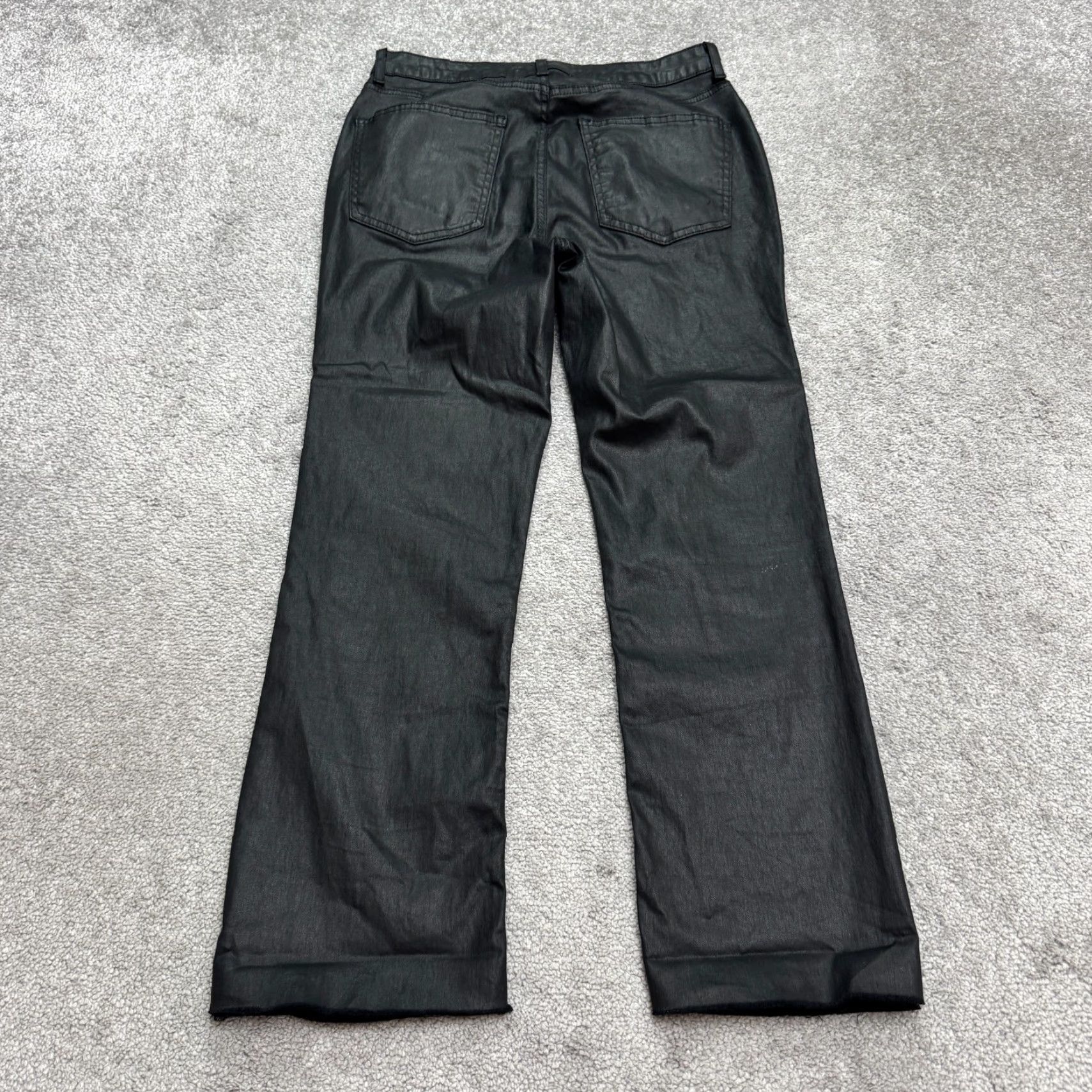 Zara Zara Pants Womens 8 Black Flared Faux Leather Side Zip Button 25 Inseam Stretch Pockets Casual Travel Vintage No (if required) Size 30" / US 8 / IT 44 - 2 Thumbnail