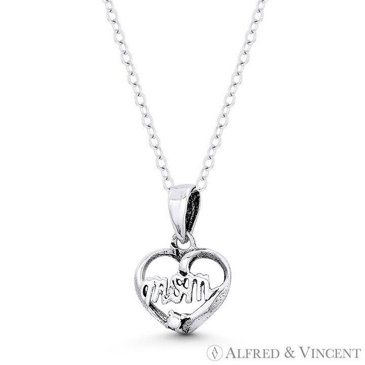 Other Heart Charm & "Mom" Cursive Script 16x11.5mm Pendant Size ONE SIZE - 1 Preview