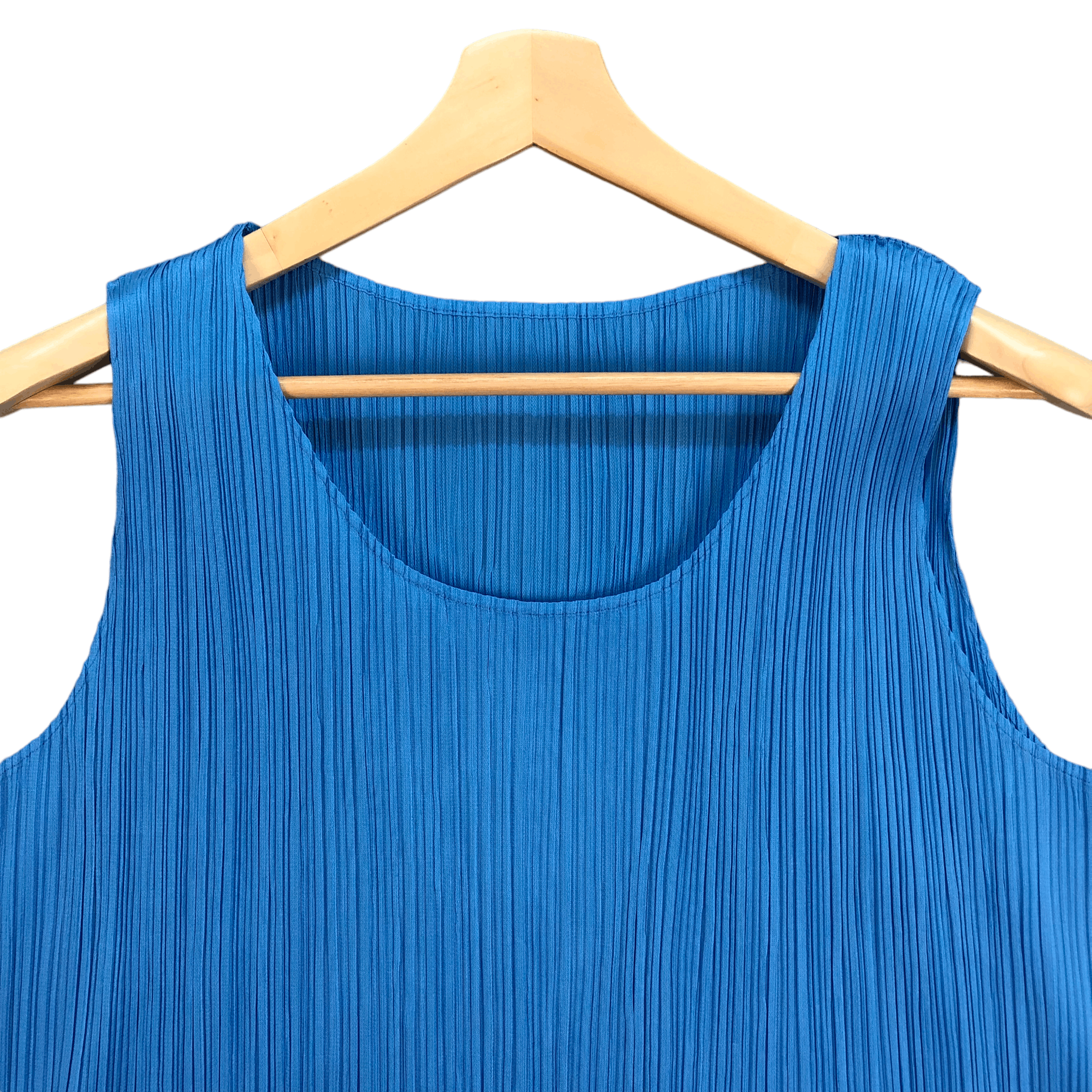 Issey Miyake ISSEY MIYAKE PLEATS PLEASE BLUE SLEEVELESS TOPS #6010-218 Size S / US 4 / IT 40 - 2 Thumbnail