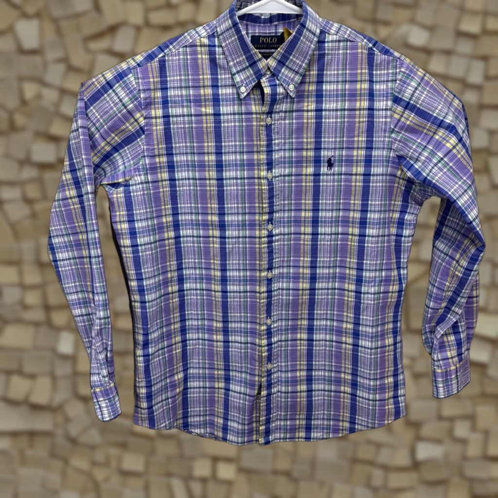 Polo Ralph Lauren VINTAGE Polo Ralph Lauren Mens Shirt M Purple Plaid Classic Button-Down Preppy Casual Golf Size US M / EU 48-50 / 2 - 1 Thumbnail