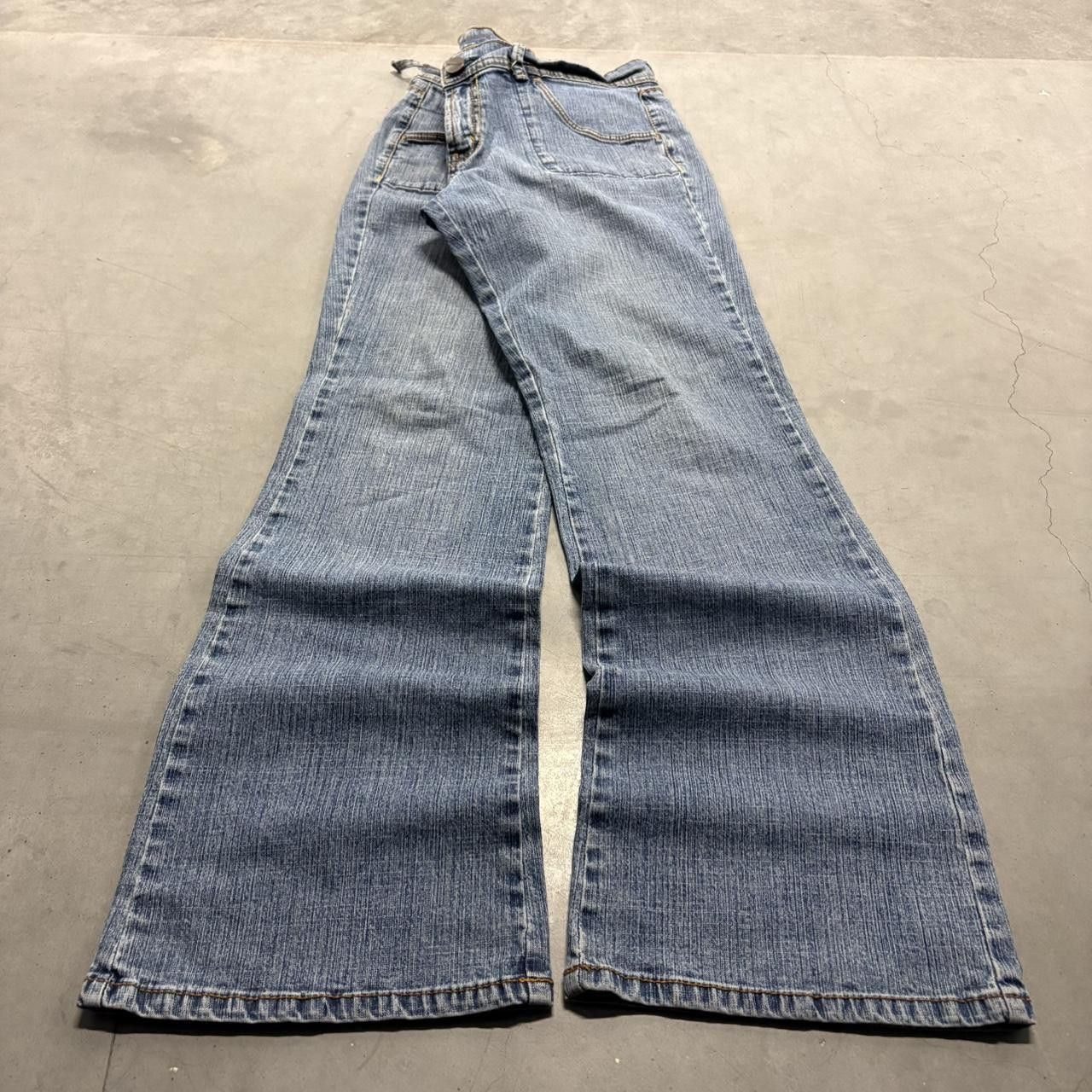 Vintage Crazy Vintage Y2K/2000s Flared Low Rise Medium Blue Wash Denim Jeans! Size US 34 / EU 50 - 1 Thumbnail