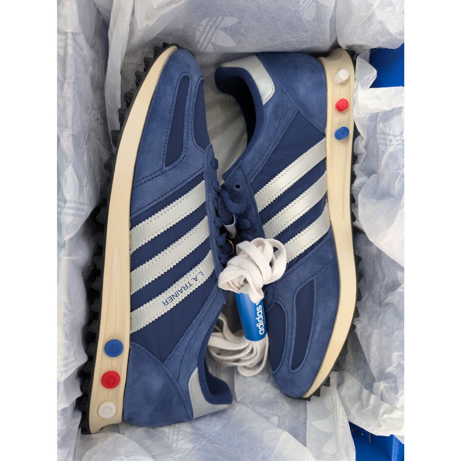 Adidas o1rshd1 LA Trainer OG Sneakers Dark Blue / Silver Metallic Size US 12.5 / EU 45-46 - 21 Thumbnail