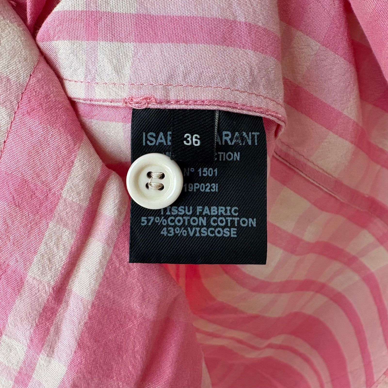 Isabel Marant Isabel Marant Emily Pink Plaid Pleated Button Up Top Sz 36/S Size S / US 4 / IT 40 - 9 Thumbnail