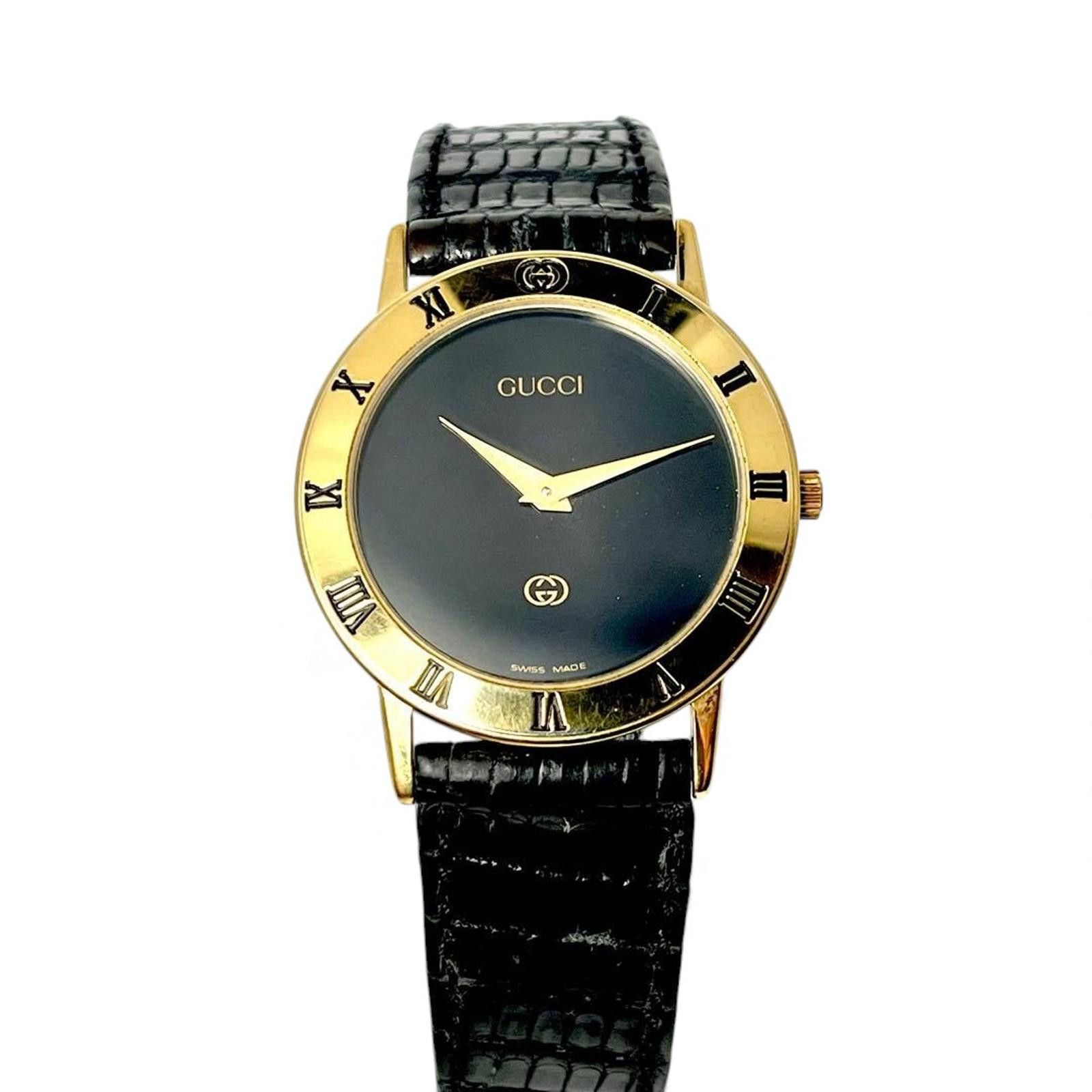Gucci Gucci - Classic Mens Gold Tone Roman Numeral Watch Size ONE SIZE - 3 Thumbnail