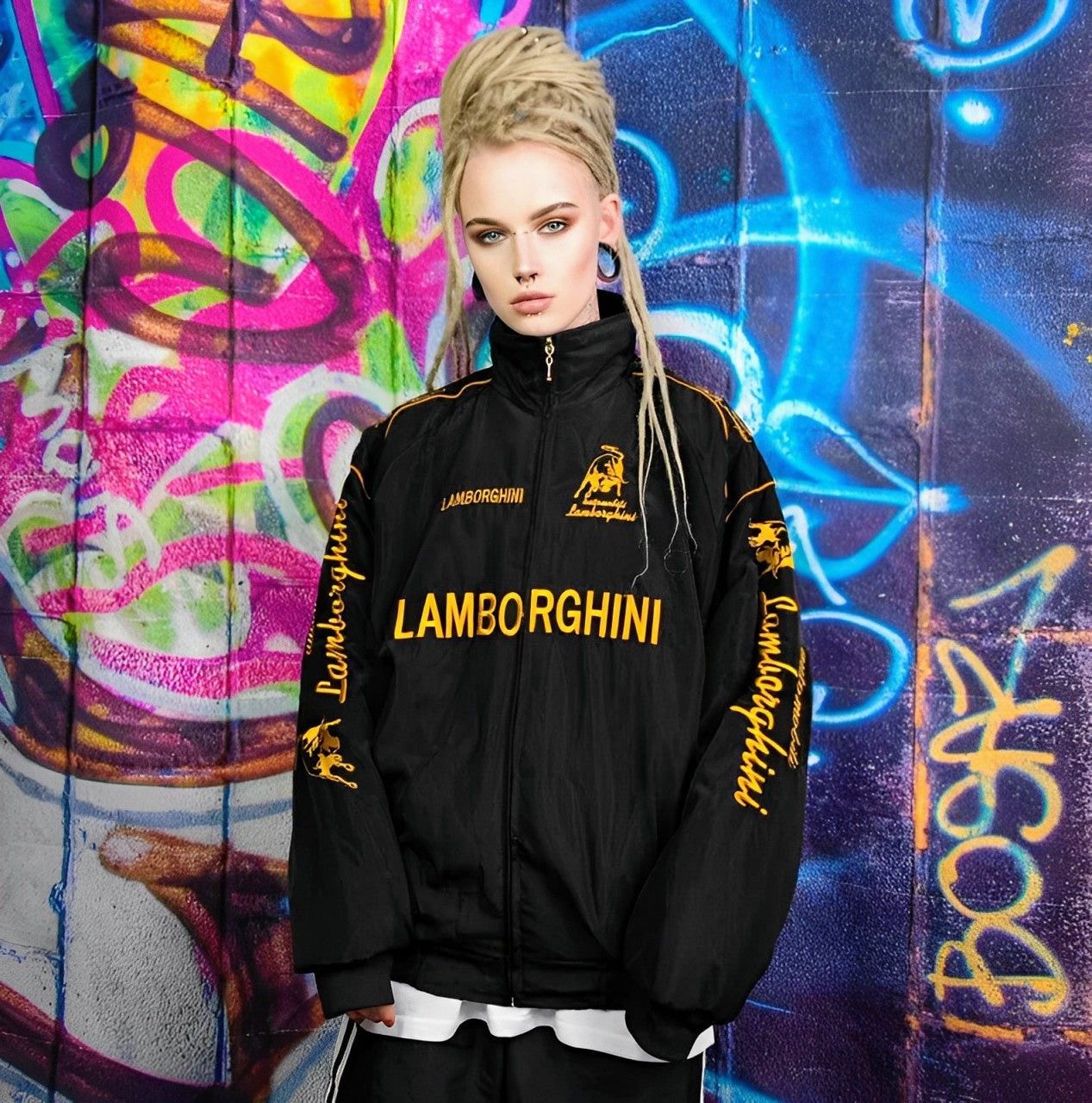 Lamborghini 🔥💥 LAMBORGHINI 💀💸 Unisex Racing Jacket Y2K Retro Coats Size US XXL / EU 58 / 5 - 5 Thumbnail