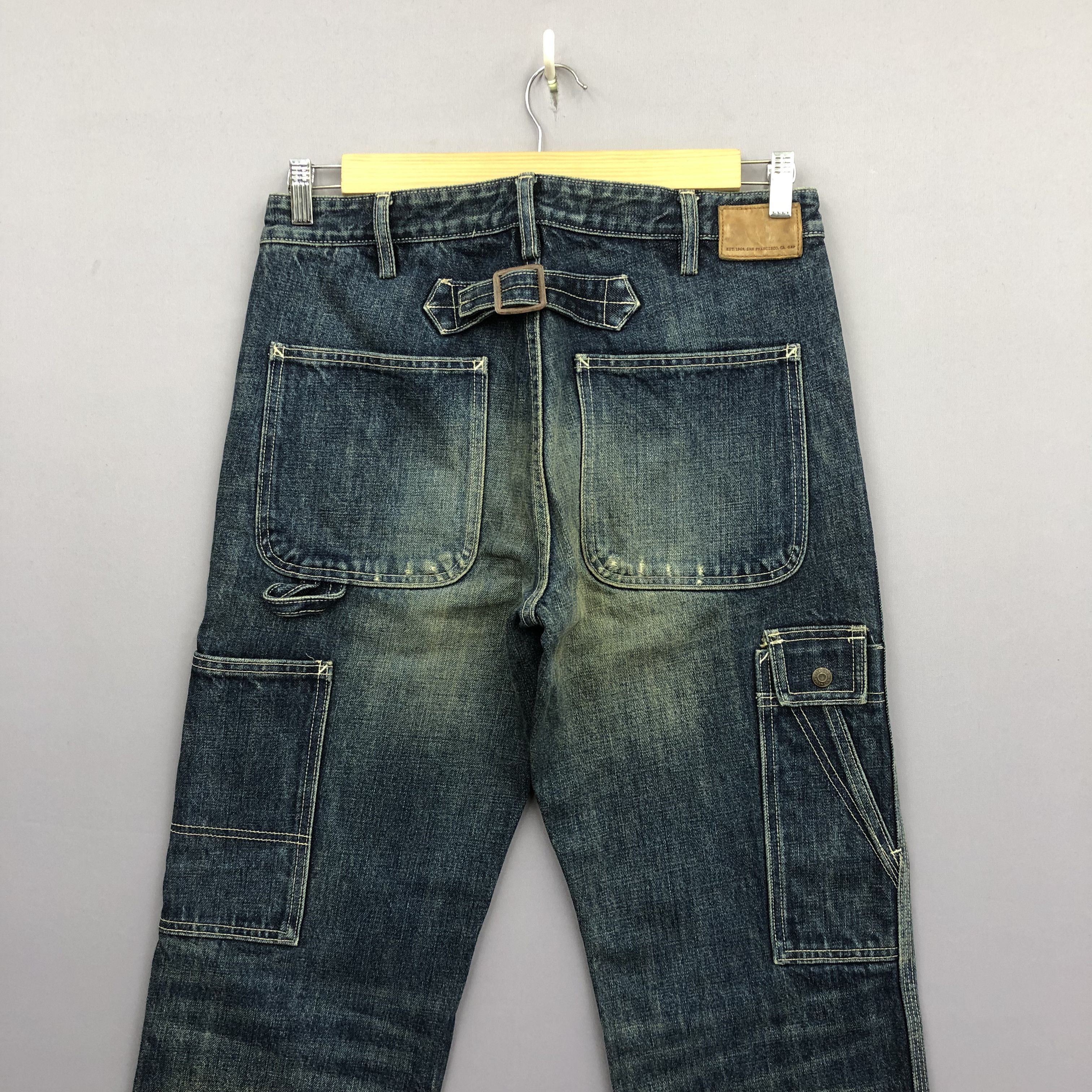 Japanese Brand Crazy Vintage 90s Gap Baggy Jeans Skater Buckle Faded Denim Size US 34 / EU 50 - 4 Thumbnail