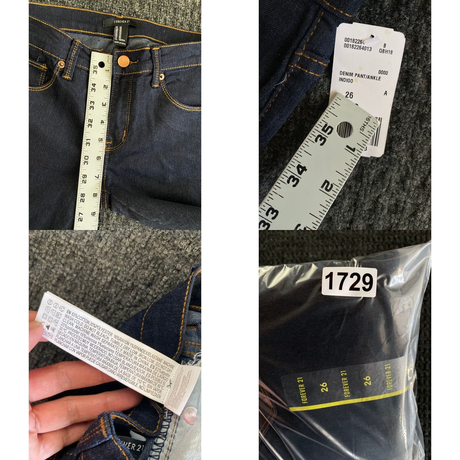 Forever 21 FOREVER 21 Jeans Women Indigo Denim Ankle Pant Skinny Stretch 26 New Denim Jeans Regular Low Rise 29 Inseam Blue Cotton Blend Stretch Size 26" / US 2 / IT 38 - 8 Thumbnail