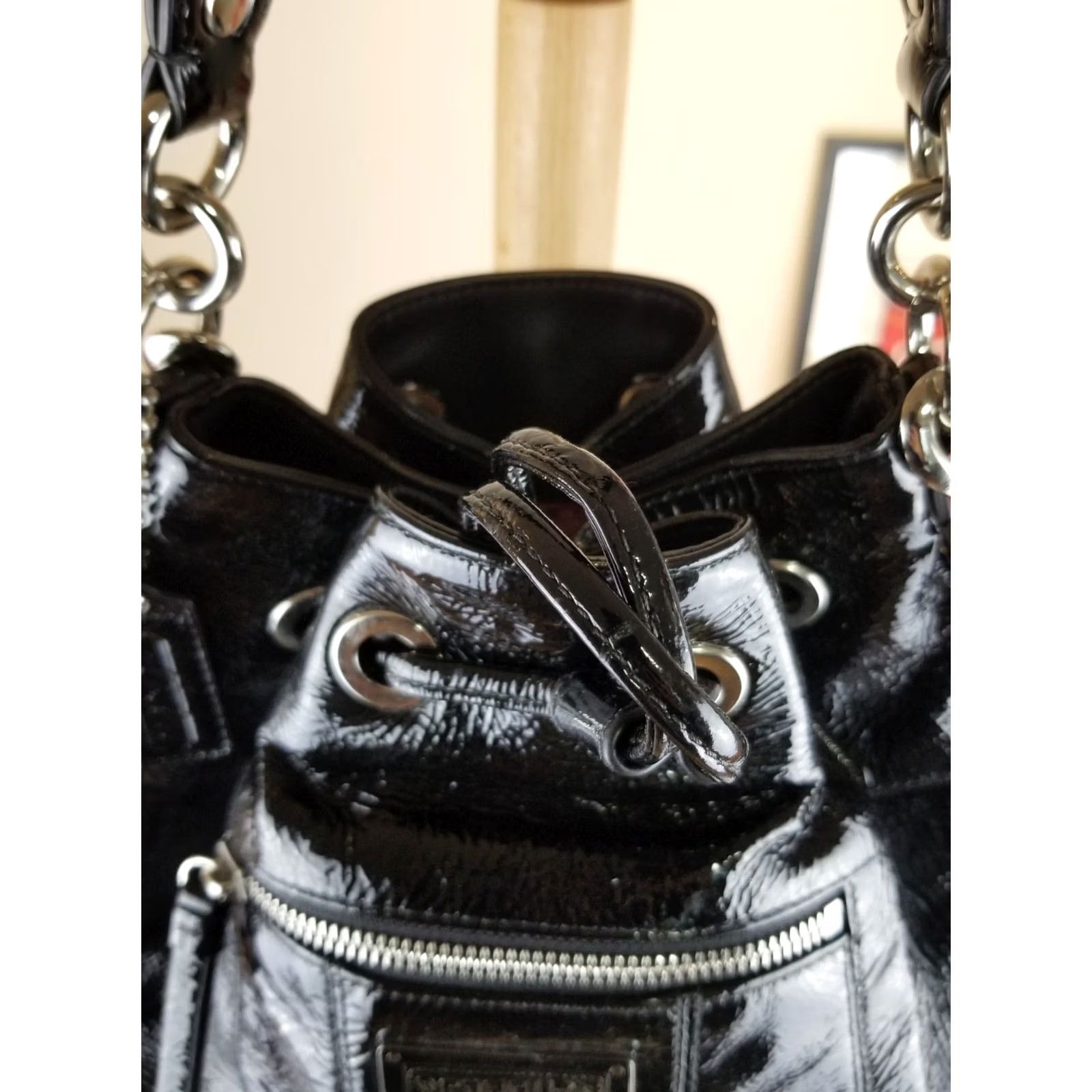 Coach VINTAGE Coach BLACK LEATHER SHOULDER HANDBAG CROSS BAG BUCKET BAG 17941 Ladies Shoulder Bag Small Size ONE SIZE - 6 Thumbnail