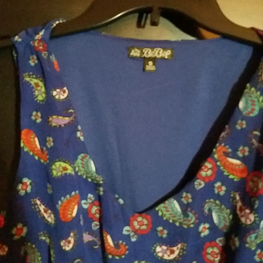 Other BeBop Blue Paisley Ruffle Hem Sleeveless Elastic Size S / US 4 / IT 40 - 3 Thumbnail