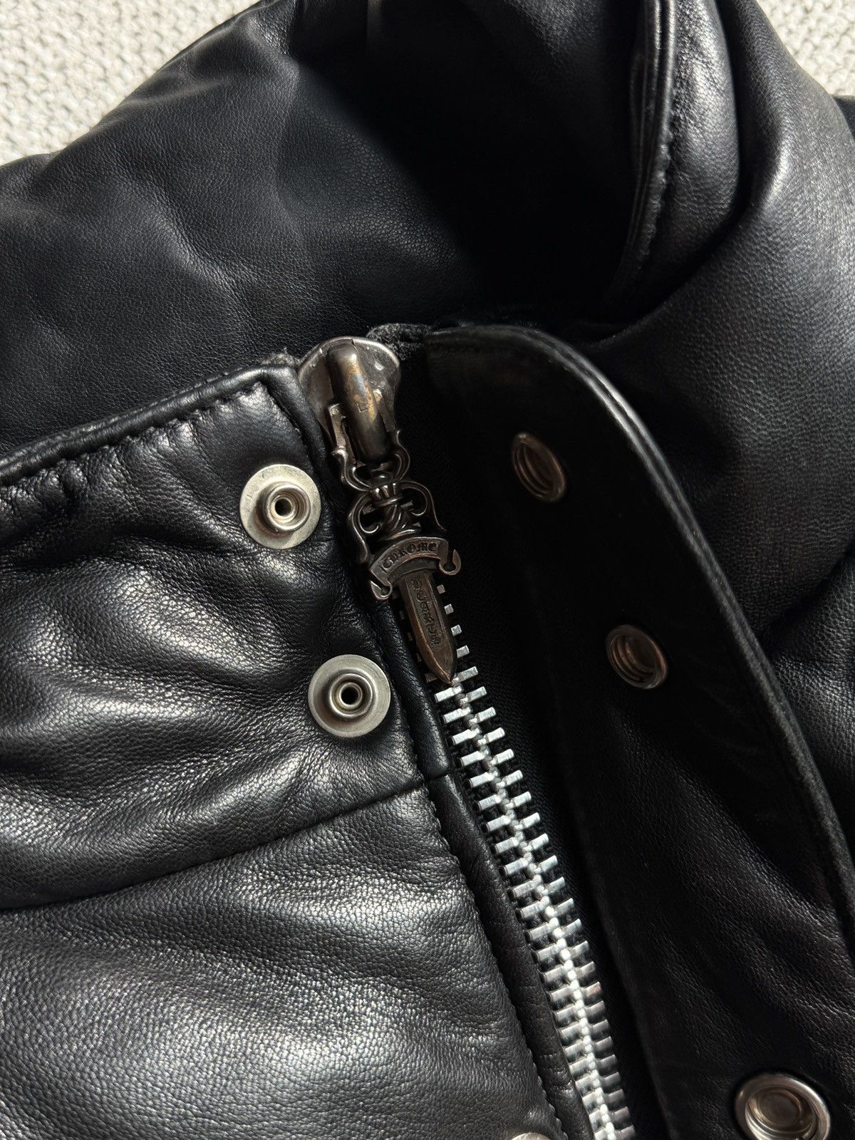 Chrome Hearts Black Leather Down Jacket Size US S / EU 44-46 / 1 - 11 Thumbnail