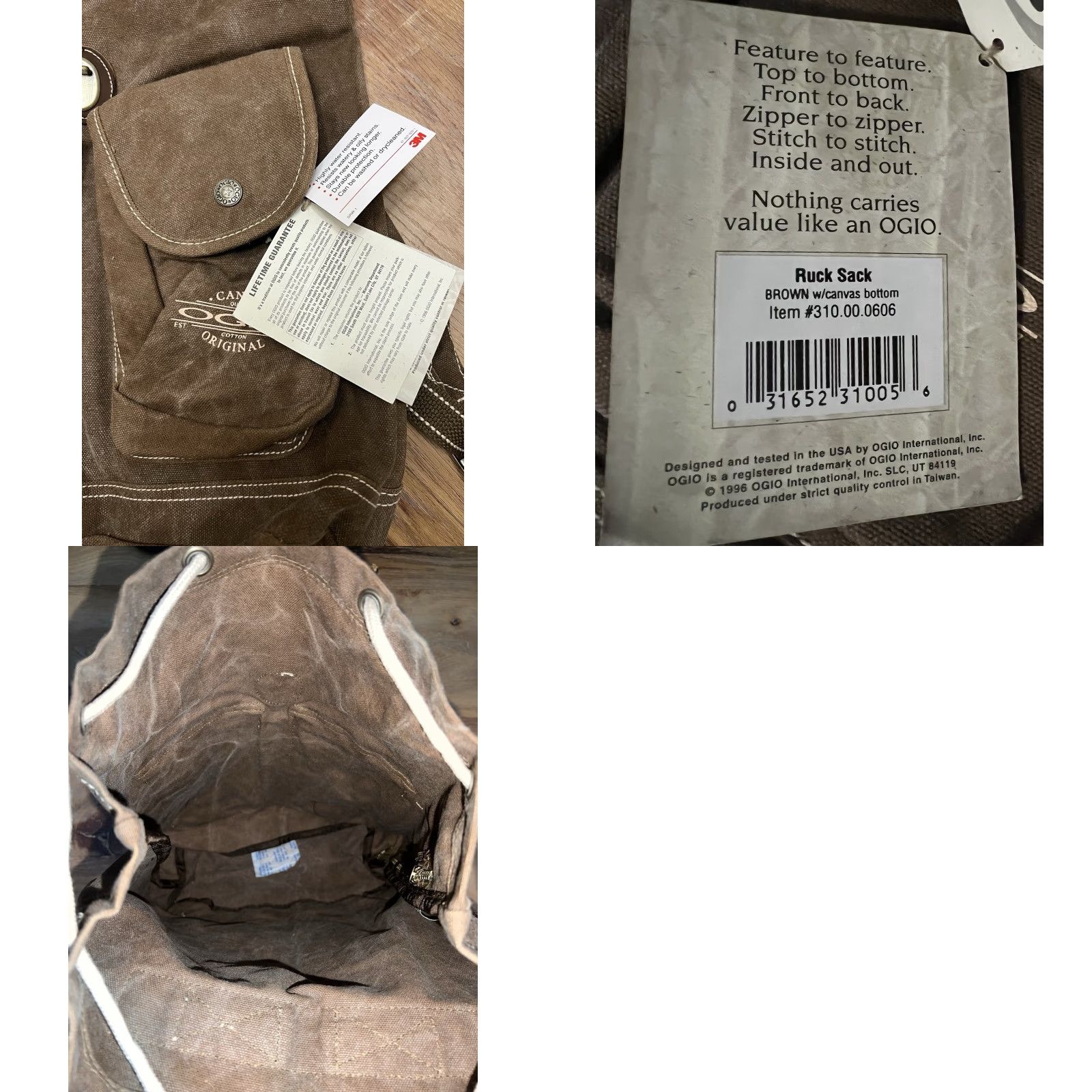 Vintage VINTAGE OGIO Canvas Ruck Sack Backpack Unisex Adults Brown 17x12x7 Distressed College Grunge Travel Pockets Adjustable Strap 2 Available Size ONE SIZE - 8 Thumbnail