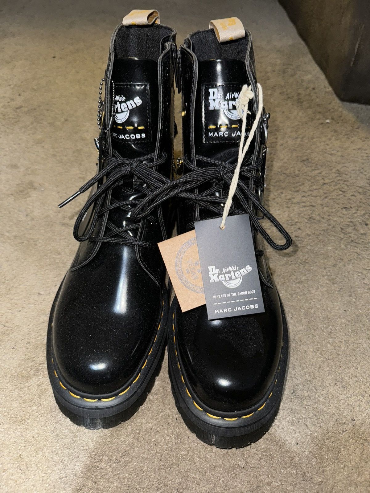 image of Dr Martens x Marc Jacobs Dr. Martens Marc Jacob’S Charm Boots in Black, Men's (Size 11)