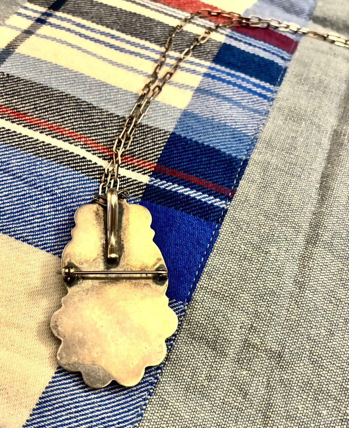 RRL Ralph Lauren STERLING SILVER/TURQUOISE NAVAJO WESTERN NECKLACE (3 in 1) Size ONE SIZE - 9 Thumbnail