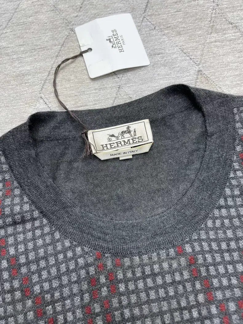 Hermes Hermes Diamond Pattern Cashmere Sweater, 70% Cashmere, 30% Size US L / EU 52-54 / 3 - 2 Thumbnail