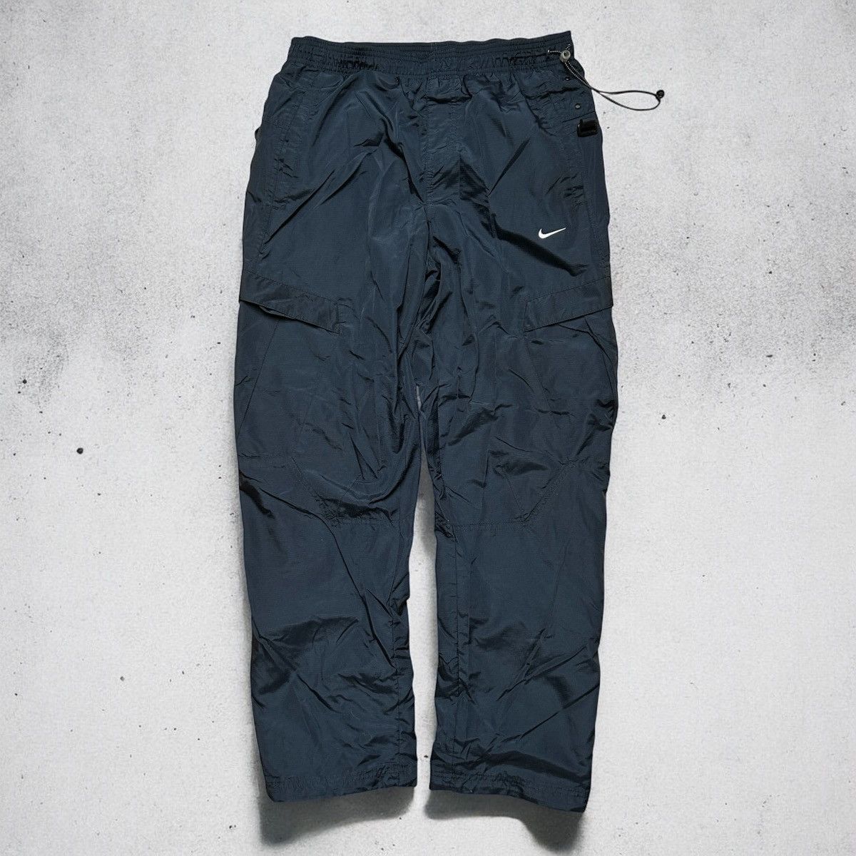 Nike × Vintage Vintage Nike trackpants nylon baggy y2k navy Size US 32 / EU 48 - 3 Thumbnail