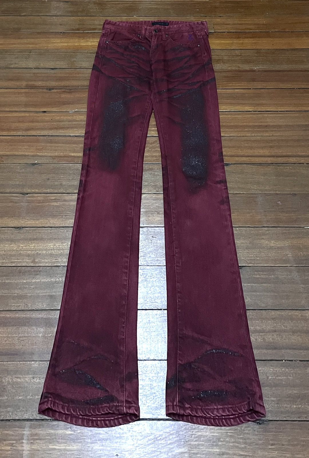 Vintage Japanese Brand Civarize Waxed Flared Jeans 1990s