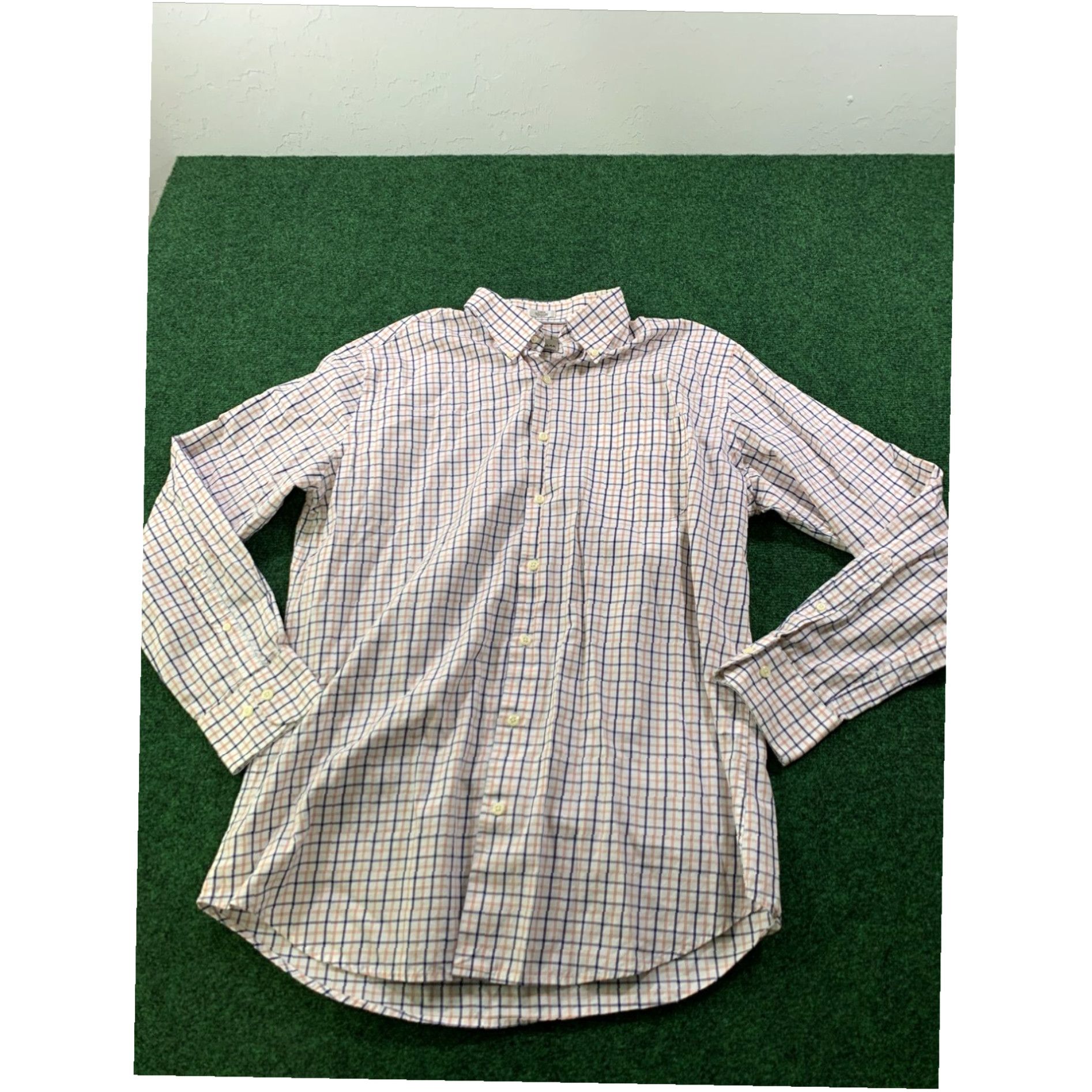 Peter Millar Peter Millar Mens Long sleeve Casual Button Shirt LARGE White Check w/ pocket Size US L / EU 52-54 / 3 - 1 Thumbnail