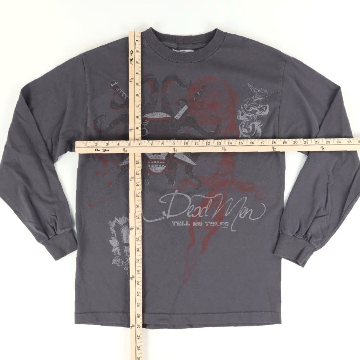 Disney Disney Pirates of the Caribbean Dead Man's Chest Long Sleeve Shirt Men M Gray Crew Neck Cotton Regular Fit Size US M / EU 48-50 / 2 - 3 Thumbnail
