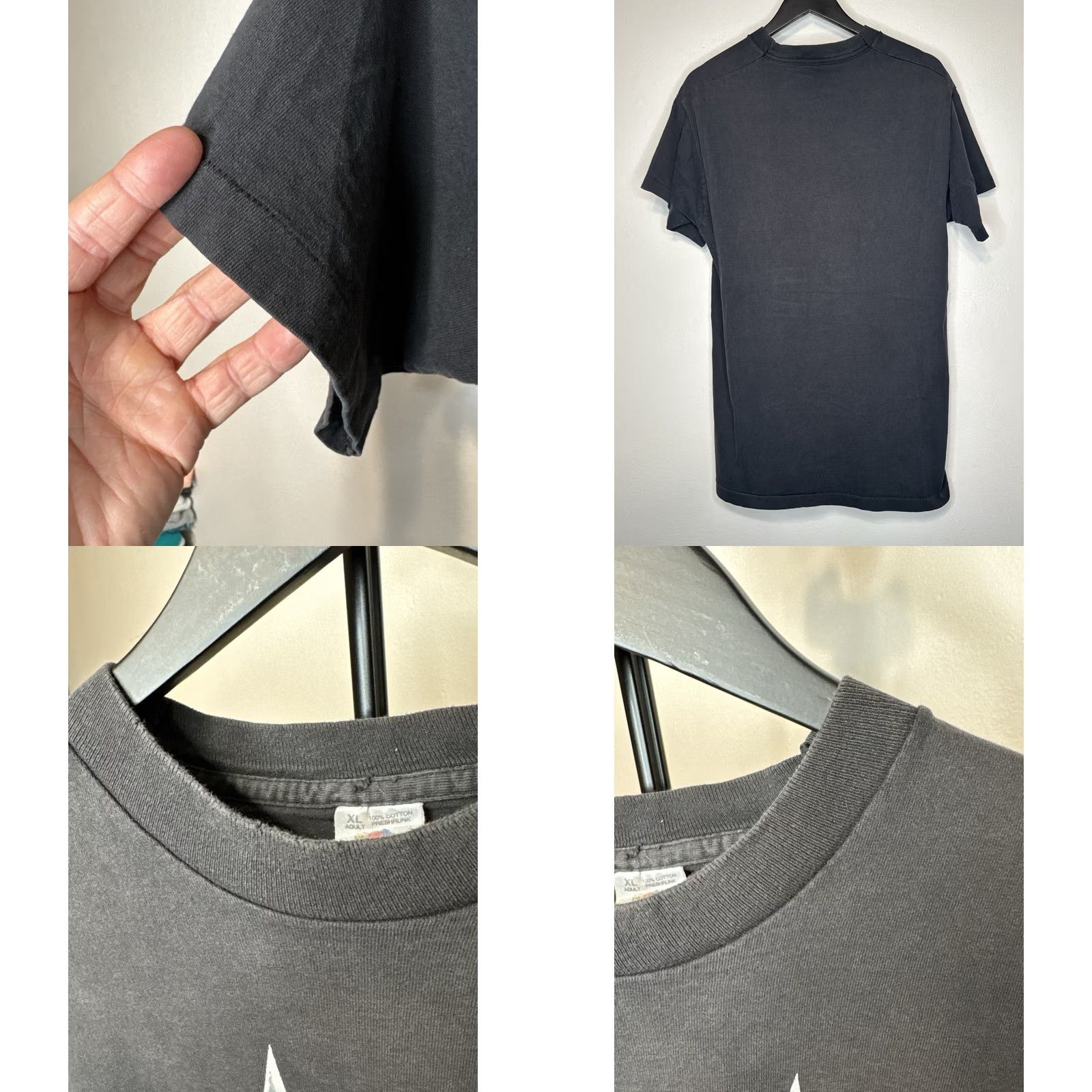 Fruit Of The Loom VINTAGE Slick Boys Hip Hop T Shirt Black XL Crew Neck Short Sleeve Men Boys 90s Single Stitch Fruit of the Loom Size US XL / EU 56 / 4 - 8 Thumbnail