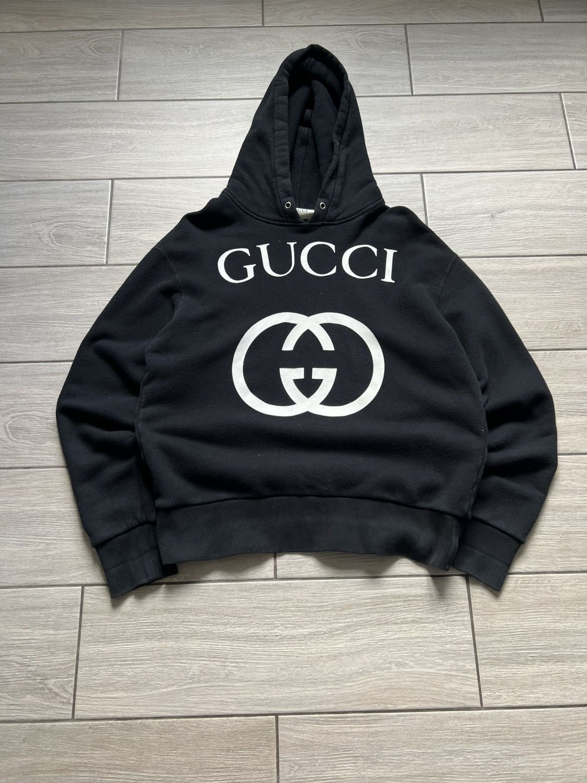 Gucci Gucci hoodie Black Big Logo luxury Size US S / EU 44-46 / 1 - 4 Thumbnail