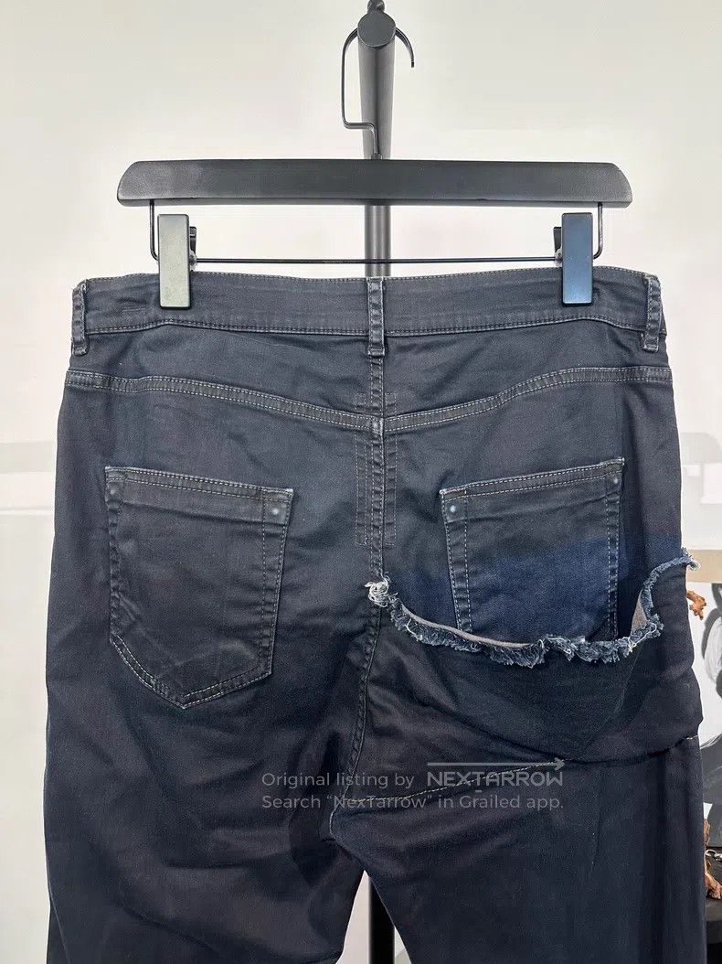 Rick Owens Rick Owens Wax-coated denim cropped pants with panels Size US 33 - 3 Thumbnail