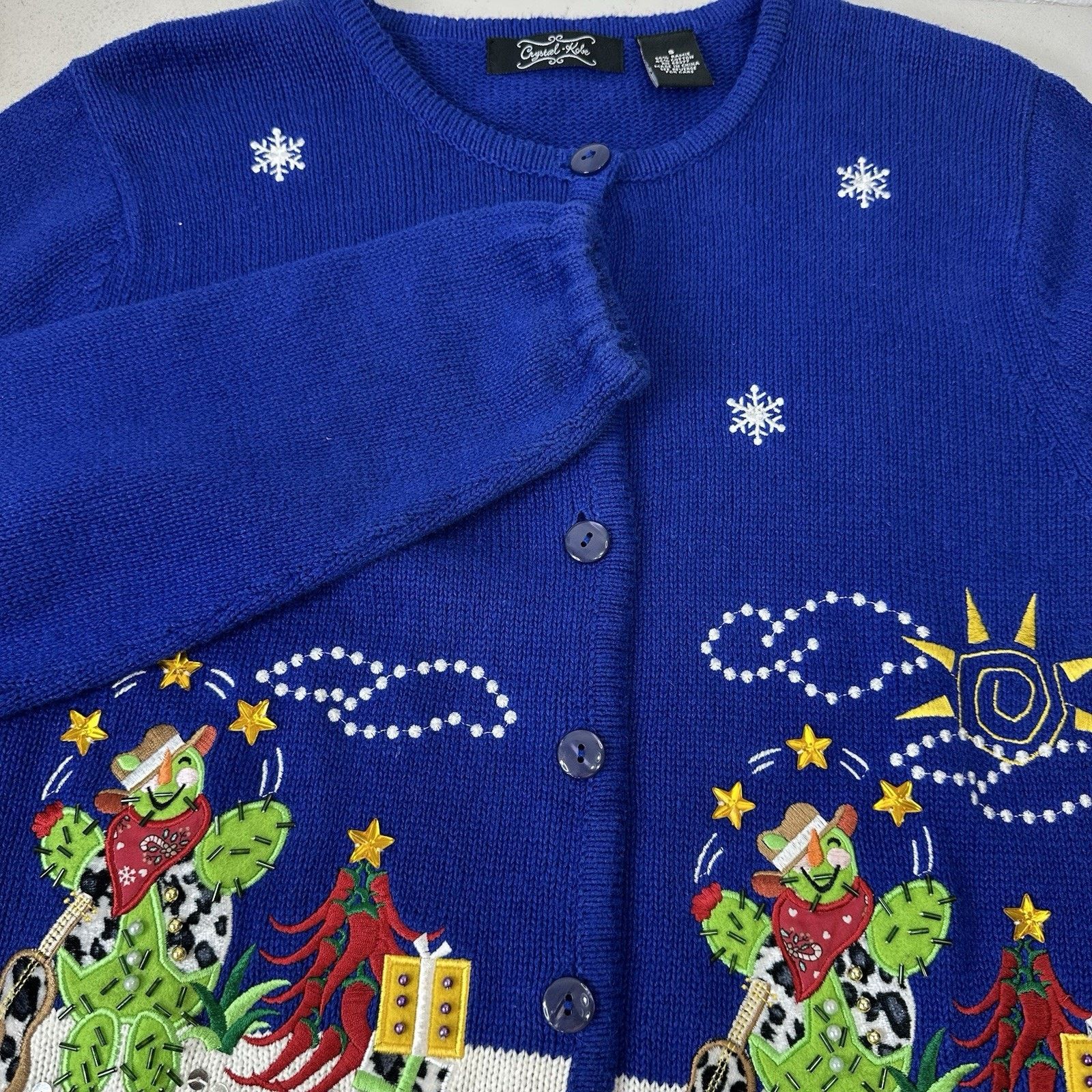 Other Crystal Kobe Womens Cactus Christmas Sweater Size S vintage Size S / US 4 / IT 40 - 1 Thumbnail