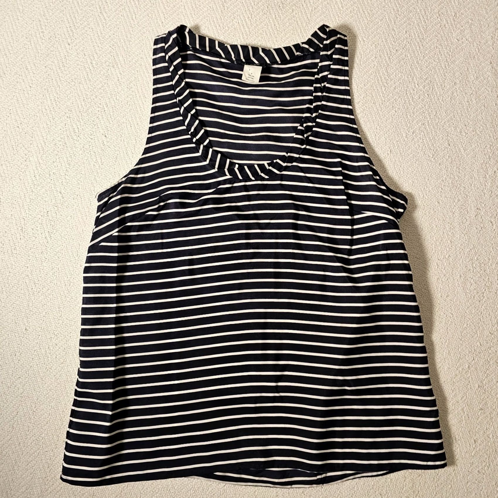 J.Crew J. Crew Silk Sleeveless Blue Striped Shirt Top Women Size 8 Beach Lightweight Top Blouse Bow Vacay Boat Neck Tie Pattern Striped Silk Regular Womens Size M / US 6-8 / IT 42-44 - 6 Thumbnail