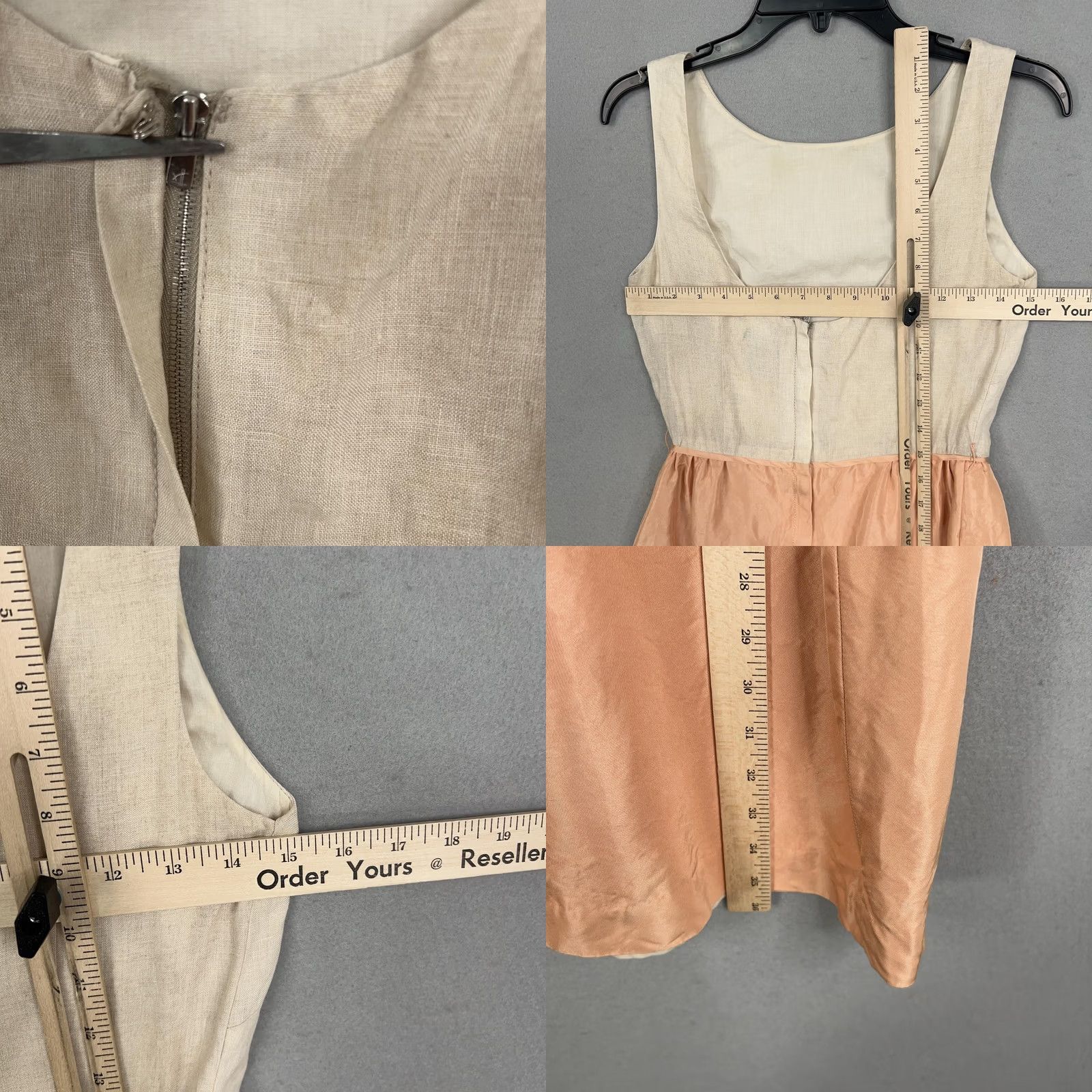 J.Crew J.CREW Collection Dress Womens 2 Colorblock Linen Silk Ivory Peach Sleeveless A-line Pockets 2 Size XS / US 0-2 / IT 36-38 - 9 Thumbnail