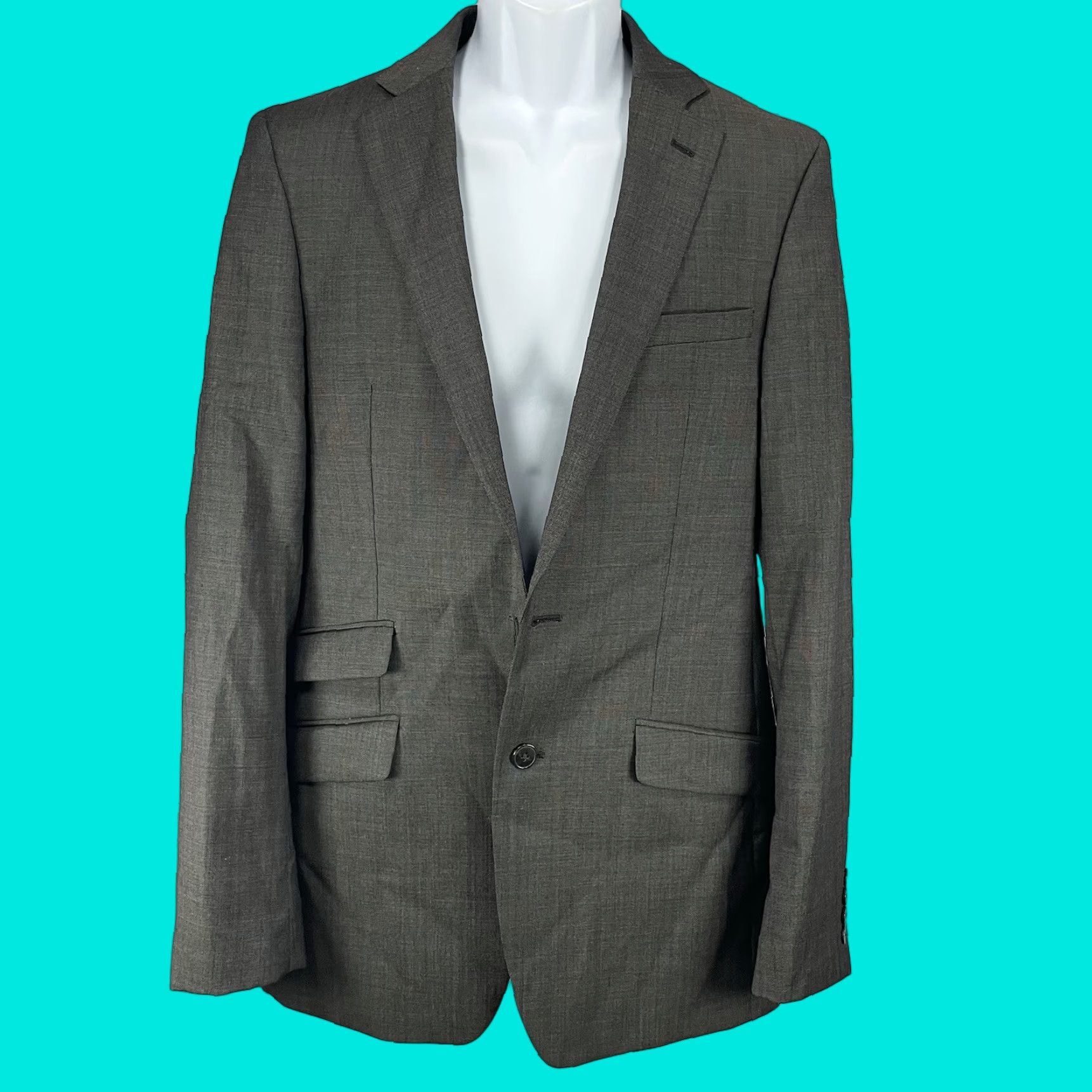 Calvin Klein Calvin Klein Brown Wool Extreme Slim Fit 2 Button Sport Coat Blazer Size 38L Size 38R - 1 Thumbnail