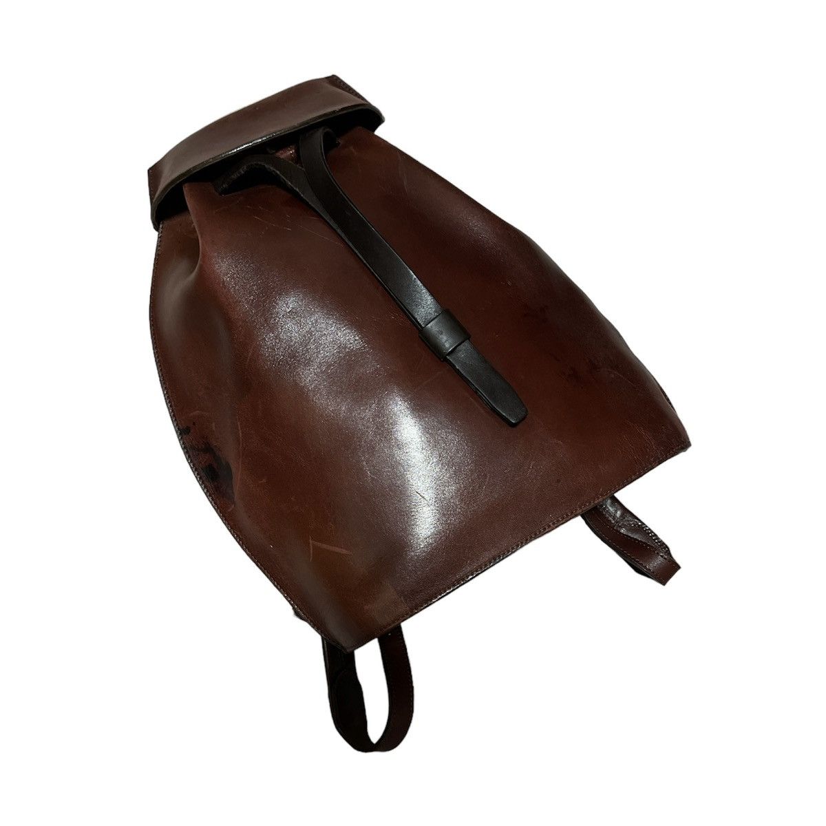 Issey Miyake Issey Miyake Studio Leather Drawstring Rucksack Backpack Size ONE SIZE - 2 Thumbnail