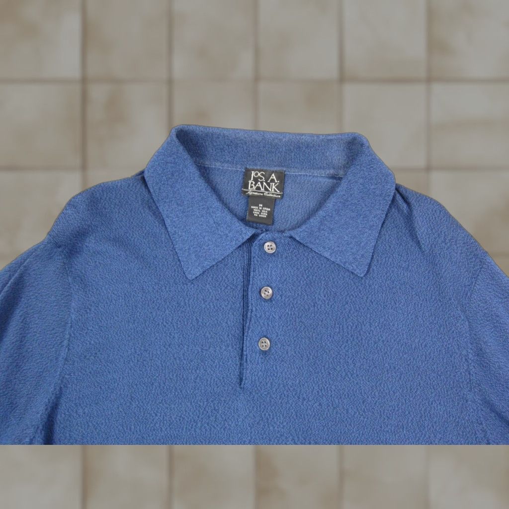 Jos. A. Bank Jos A Bank Sweater Mens Pullover Knit 100% Silk Blue M Casual Golf 90s Preppy Vintage No Size US M / EU 48-50 / 2 - 1 Thumbnail