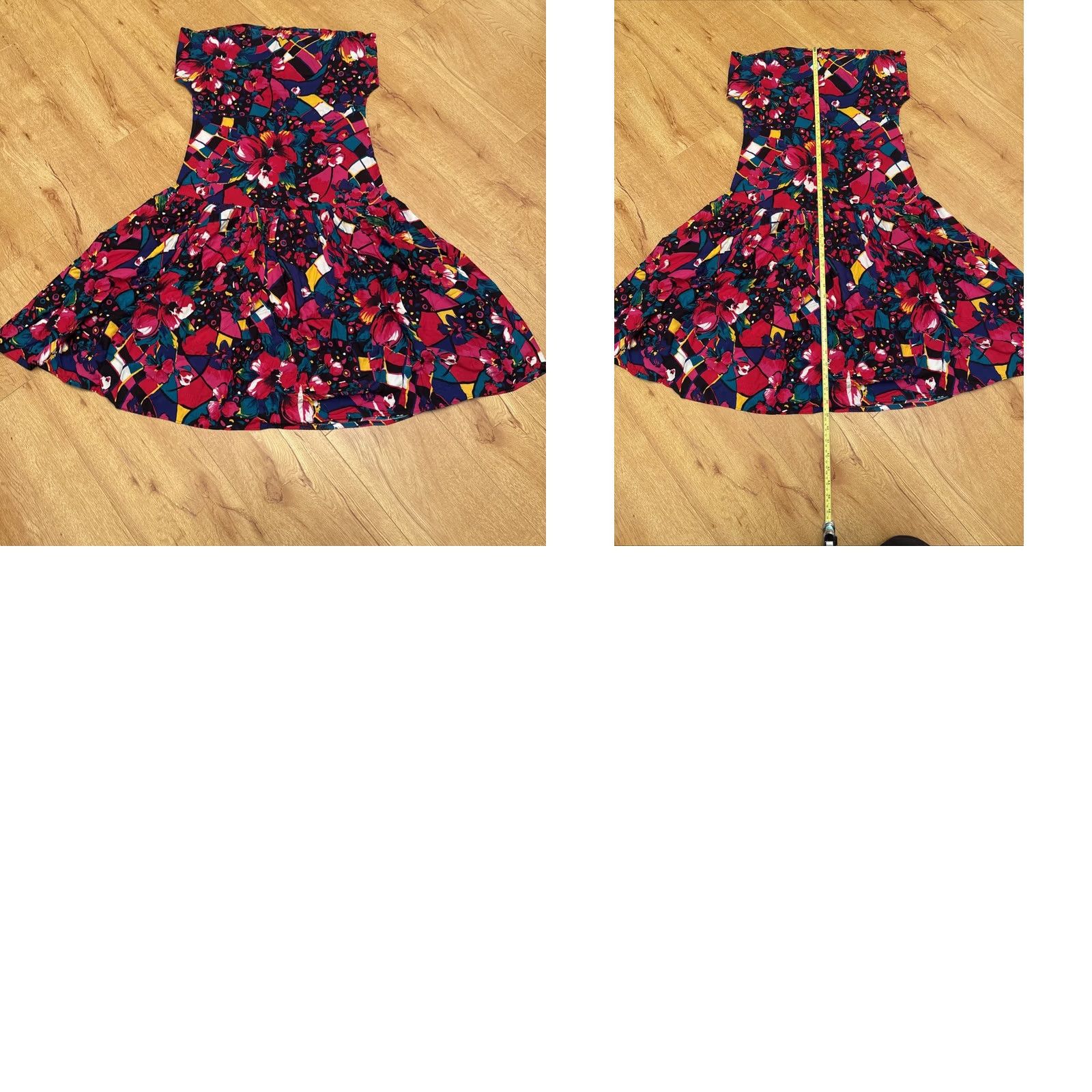 Pinko VINTAGE Handmade Bright Pink Floral Dress M Off The Shoulder Boho Hippie Tropical Romper Female Women Size M / US 6-8 / IT 42-44 - 8 Thumbnail