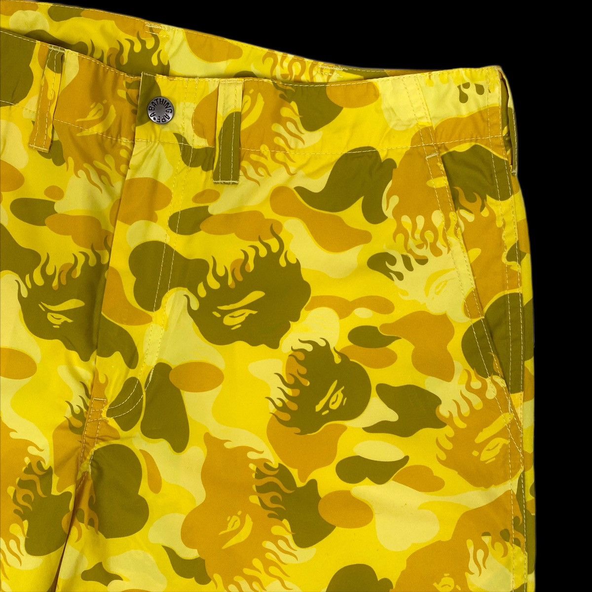 Bape bape fire camo swim shorts trunks yellow 2009 rare nigo med Size US 31 - 5 Thumbnail