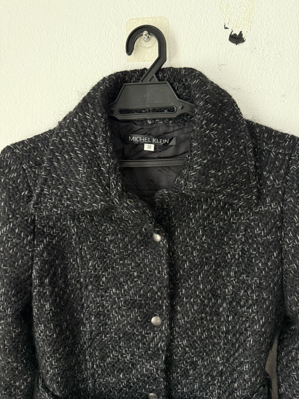 Michel Klein Michel Klein Knit Style Long Coat Black Double Pocket Size XS / US 0-2 / IT 36-38 - 4 Thumbnail