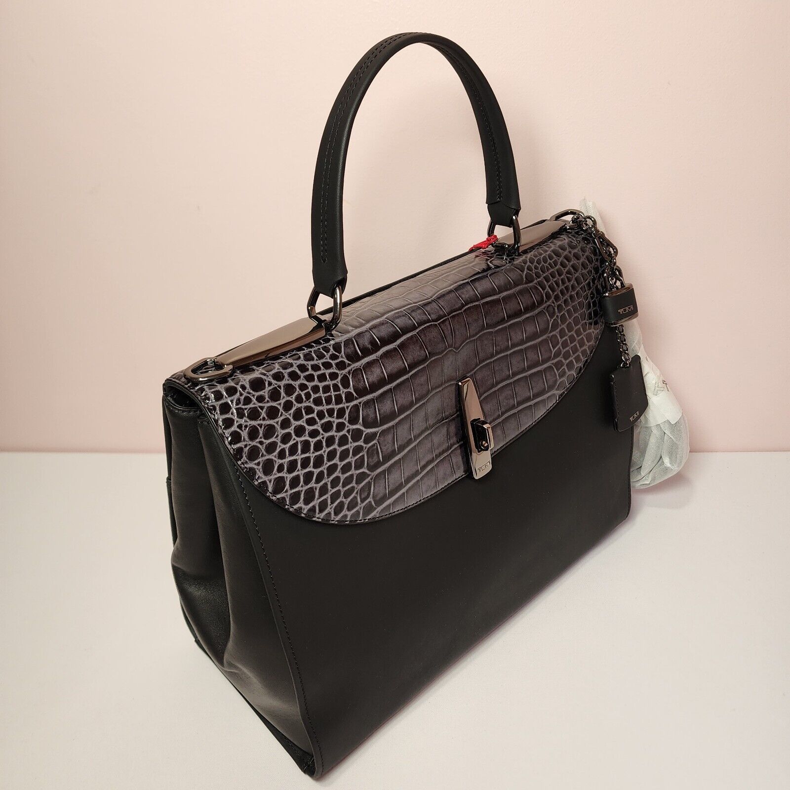 Tumi Tumi Mezzanine RIVERA Crocodile Embossed Leather Satchel Size ONE SIZE - 5 Thumbnail
