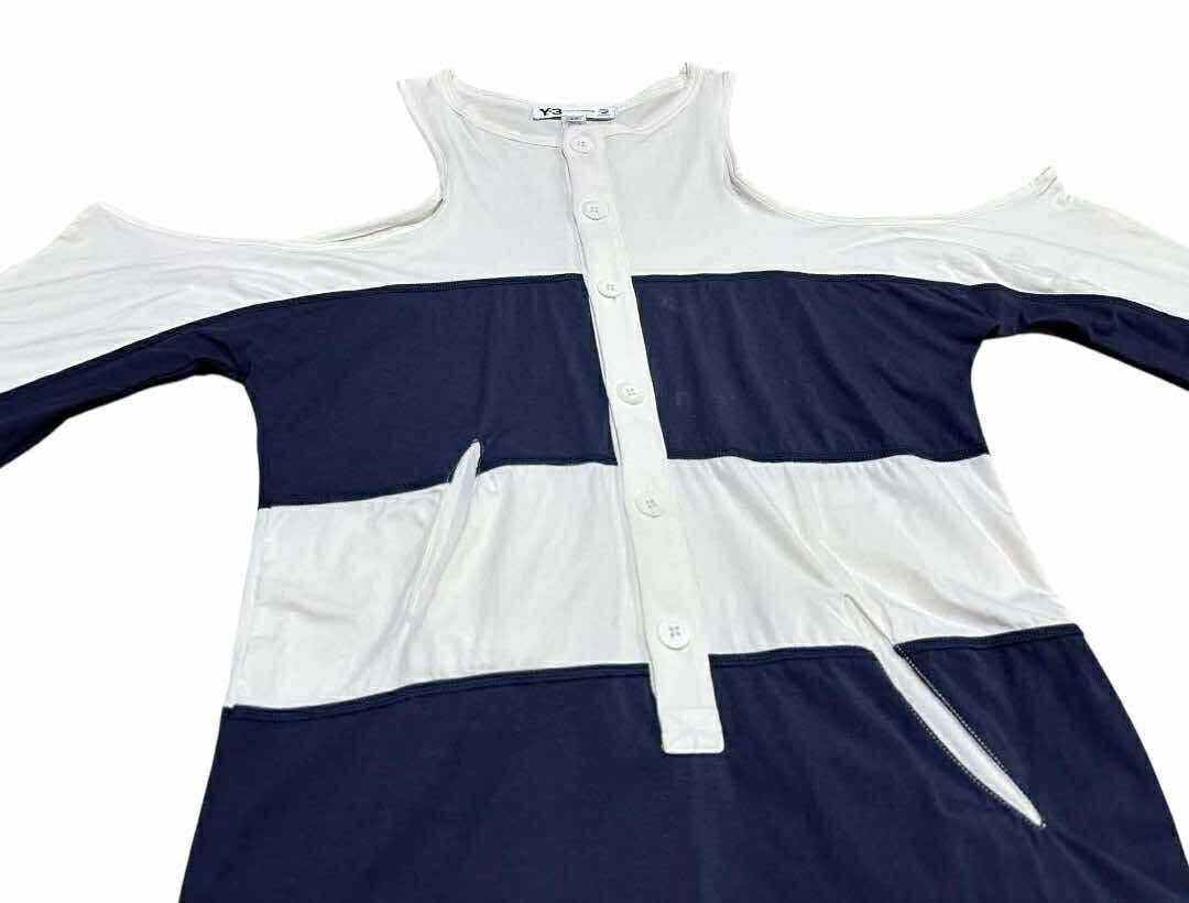 Y-3 🔥Rare Yohji Yamamoto Y-3 Open Shoulder Striped Shirt Size US S / EU 44-46 / 1 - 4 Thumbnail