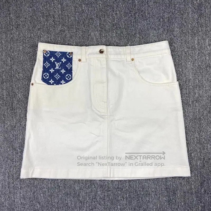 Louis Vuitton Louis Vuitton White Cotton Midi Skirt . Size 39" - 1 Thumbnail