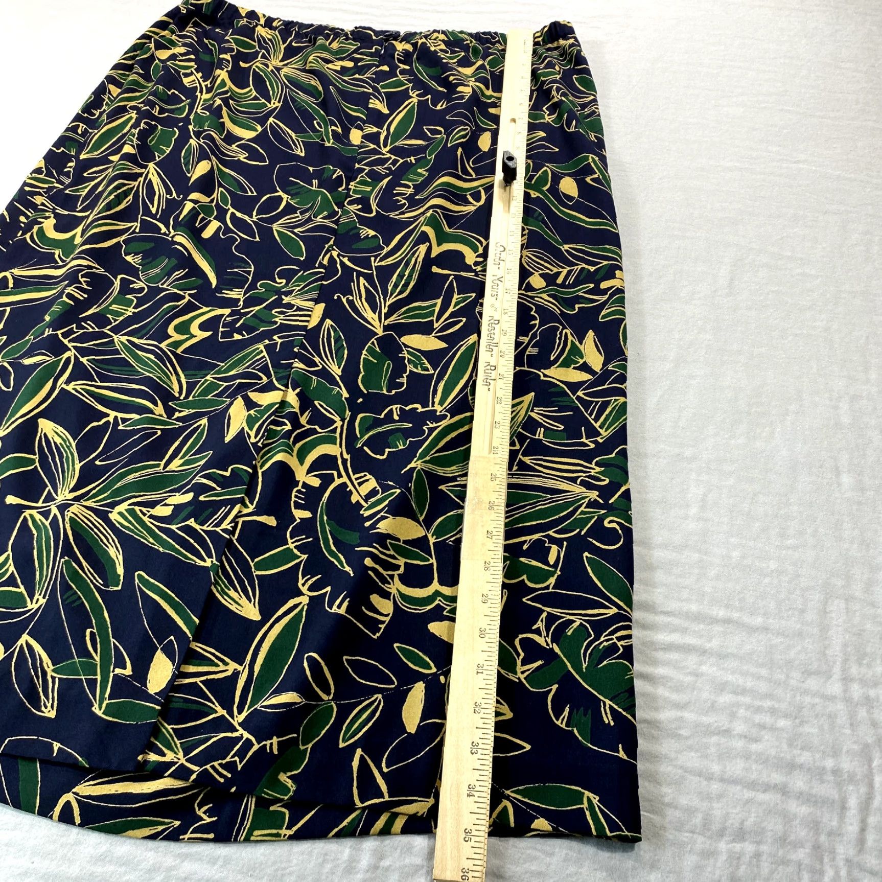 Pendleton VINTAGE Pendleton Skirt Womens 18 Blue Floral Long Maxi Polyester Plus Ladies - 80s Theme, All Seasons, Knit Fabric, Zipper, High Rise Womens Size 40" / US 18 - 7 Thumbnail