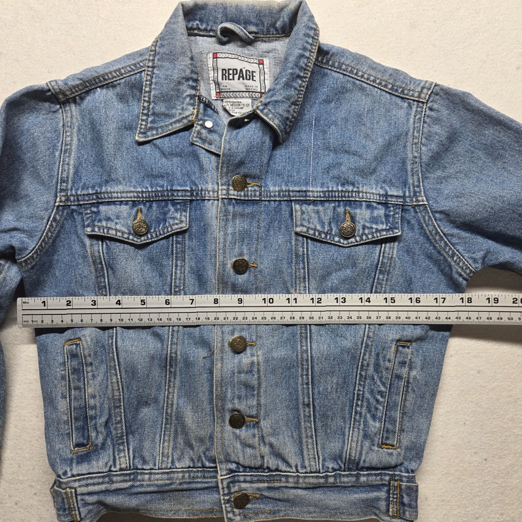 Denime VINTAGE Repage Denim Jean Jacket Crop Long Sleeve Adult Women's Size L Large Size L / US 10 / IT 46 - 4 Thumbnail