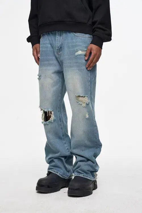 VIBE Vintage street hip-hop washed and aged ripped design jeans Size US 30 / EU 46 - 2 Thumbnail