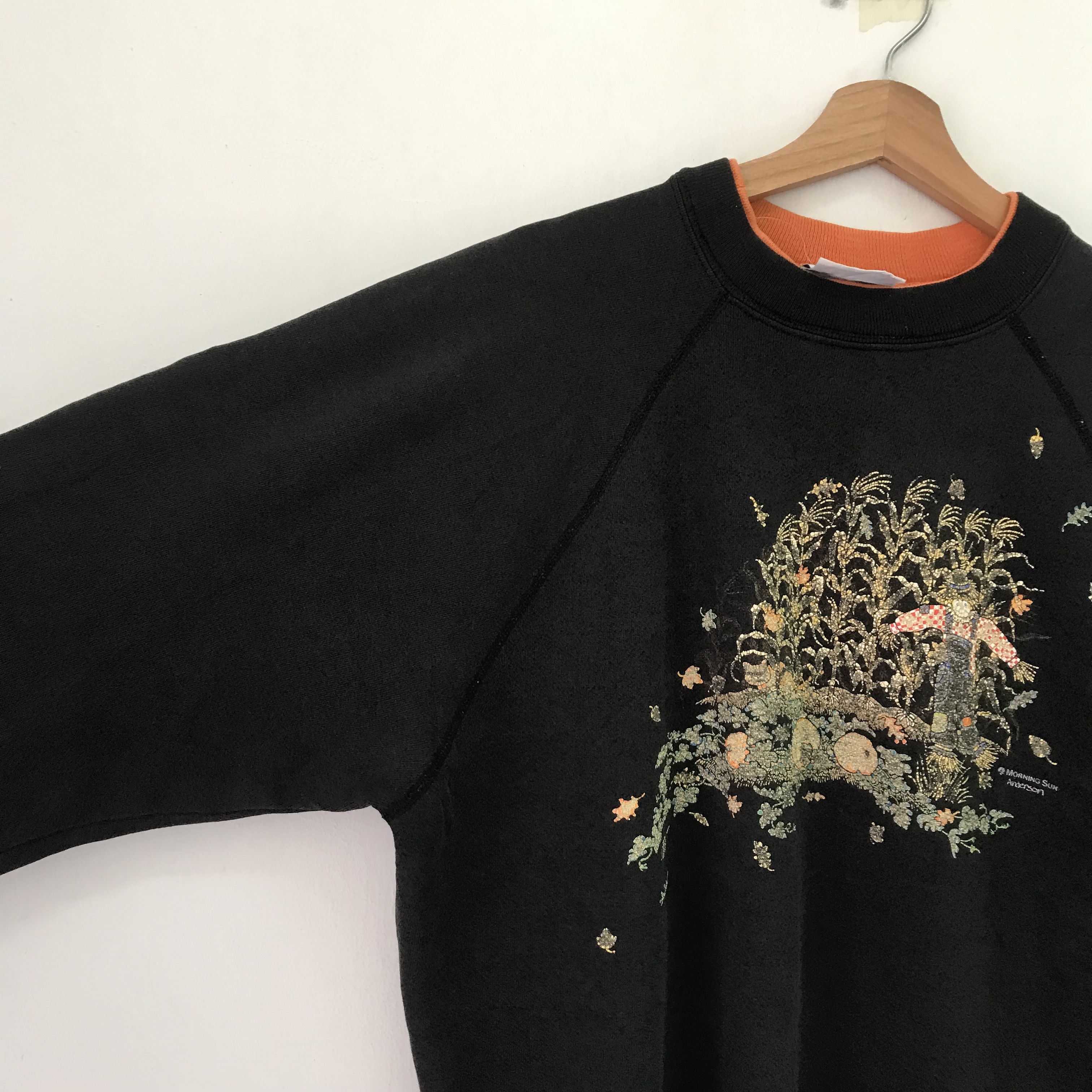 Vintage Vintage 90s Morning Sun Black Sweatshirt - 644 Size US XXL / EU 58 / 5 - 4 Thumbnail