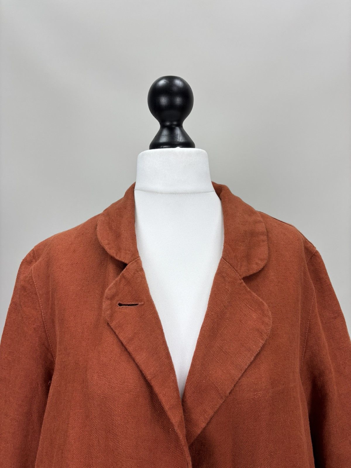 Other Womens linen coat Son de Flor Size XL/XXL Color Orange/Brown Size XL / US 12-14 / IT 48-50 - 4 Thumbnail