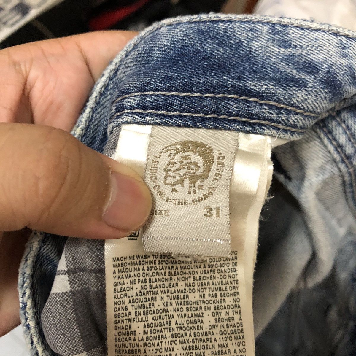 Diesel DL Diesel Industries Blue Distressed Denim Pants #C157 Size US 31 - 21 Thumbnail
